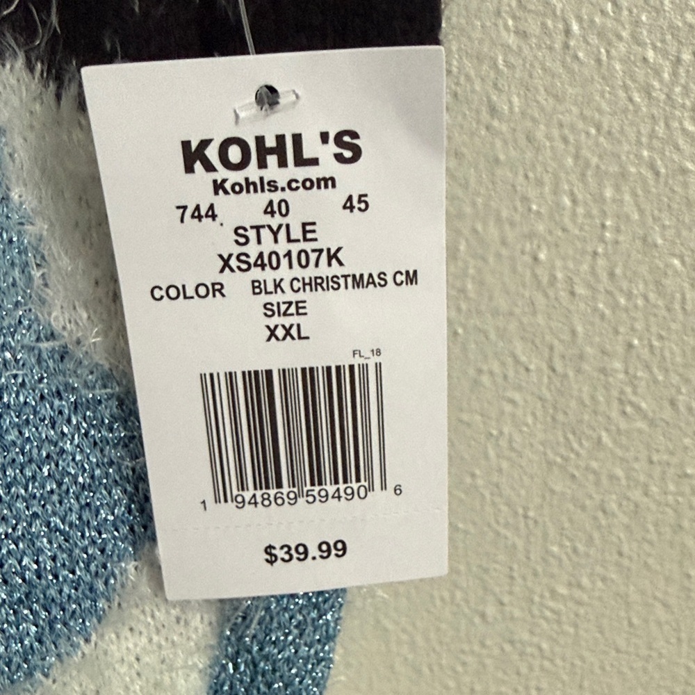 Kohl's Black and Red Women's Sweater with Festive Design - Picture 2 of 4